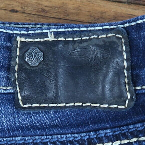 SILVER JEANS CO BERKLEY DARK WASH STRETCH BLUE DENIM JEANS SIZE W27/L32 - Picture 5 of 13
